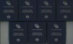 7 Superb Gem BU 2015 $1 American Silver Eagles in box/COA