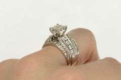 14K White Gold 2.50 Ctw Princess Diamond Engagement Bridal Ring