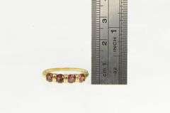 14K Yellow Gold Classic Garnet Four Stone Vintage Band Ring