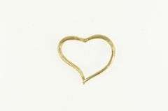 14K Yellow Gold Diamond Cut Heart Love Symbol Vintage Pendant