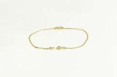14K Yellow Gold Diamond Two Heart Retro Serpentine Chain Bracelet