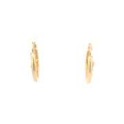 14K Yellow Gold Cherub Angel Cupid 25.1mm Statement Hoop Earrings