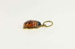 14K Yellow Gold Red Enamel Ladybug Strength Symbol Charm/Pendant