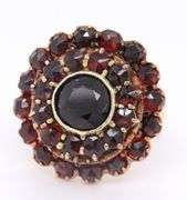 Beautiful Yellow Gold Wash Gold Top Studded Garnet Ring