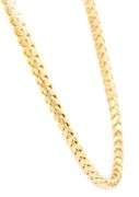 Italian 2.25MM Polished Franco Box Wheat Chain Necklace in 18K