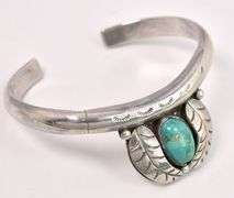 Turquoise Cuff Bracelet In Sterling Silver