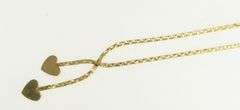 14K Yellow Gold Heart Fringe Tassel Lavelier Retro Chain Necklace