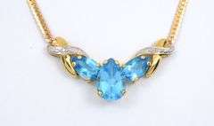 Beautiful 14k Blue Topaz Necklace