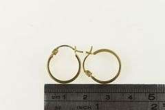 14K Yellow Gold 17mm Squared Snow Flake Hoop Earrings