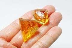 Stunning 68ct uncut golden Citrine pair