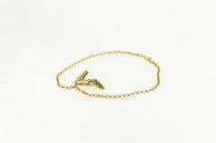 14K Yellow Gold High Heel Shoe Pump Fashion Charm Chain Bracelet