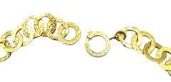 Hammered Circle Link Necklace in 18K