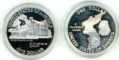 Two Different Commemorative Silver Dollars: 1990-S & 1991-S