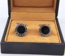 Bvlgari Black Disc Round Cufflinks