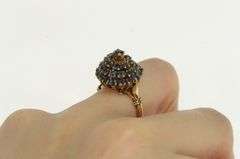 14K Yellow Gold Sapphire Domed Layered Cocktail Statement Ring