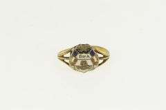 10K Yellow Gold Art Deco Daughters of America Enamel Catholic Ring