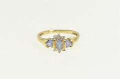 10K Yellow Gold Oval Tanzanite Diamond Vintage Statement Ring