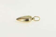 14K Yellow Gold Tri Tone Diamond Cut Puffy Heart Love Pendant