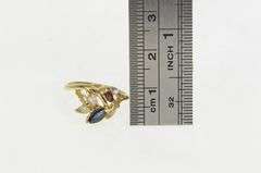 14K Yellow Gold Marquise Garnet CZ Syn. Sapphire Cluster Ring