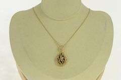 14K Yellow Gold Ctw Emerald Ruby Sapphire Diamond Pendant