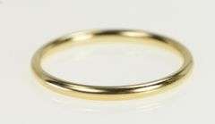 14K Yellow Gold 2.2mm Classic Round Simple Wedding Band Ring