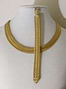 Elegant Wide Woven Arrow Link 14K Set