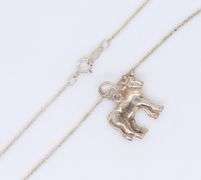 Vintage 925 Sterling Silver Cow Pendant on Chain Necklace