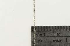 14K White Gold 1.0mm Rolling Chain Vintage Simple Link Necklace