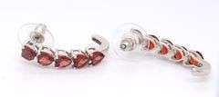 Set of 925 Sterling Silver Garnet Ring and Earrings