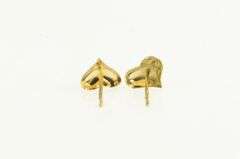 14K Yellow Gold Domed Heart Love Symbol Vintage Stud Earrings
