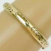 Vintage Gold Filled Hinged Bangle Bracelet