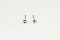 14K White Gold 2.8mm Ball Round Sphere Vintage Stud Earrings
