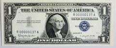 Superb Crisp 1957B $1 Silver Certificate Scarce Three Digit Serial Number 00000137!