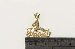 14K Yellow Gold #1 Friend Number One Best Friendship Charm/Pendant