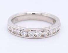 Wonderful White Gold Round Brilliant Cut Diamond Channel Set Band
