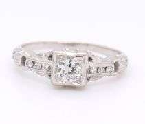 Antique Transition Cut and Single Cut Diamond Ring