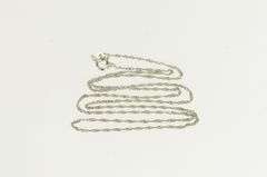 14K White Gold 1.0mm Rolling Chain Vintage Simple Link Necklace
