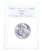 MS66 FBL 1963 Franklin Half Dollar - Graded AGS