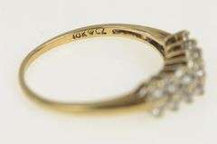 10K Yellow Gold Classic Squared Vintage Statement CZ Band Ring