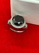 CERTIFIED 14K WHITE GOLD DIAMOND RING. 9.67 CARATS