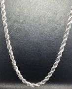STYLISH AND ELEGANT 14K ICY WHITE GOLD ROPE CHAIN