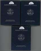 2002, 2003, & 2005 Proof $1 American Silver Eagles. Box/COA