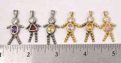 Birthstone Pendant Lot In Sterling Silver