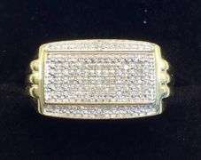 GORGEOUS 10K YELLOW GOLD MEN’S DIAMOND RING
