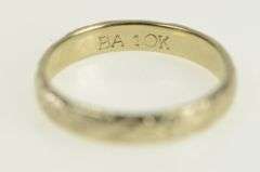 10K White Gold Art Deco 3.1mm Orange Blossom Flower Band Ring