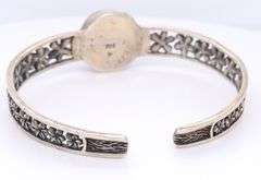 Set of Vintage 925 Sterling Silver Grey Pearl Bangle and Ring