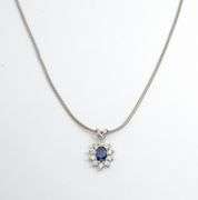 Gorgeous Sapphire & Dia. Pendant on Necklace