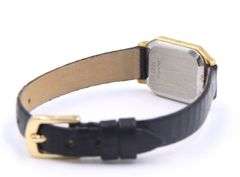 Omega De Ville Quartz Black Leather Strap Ladies Watch