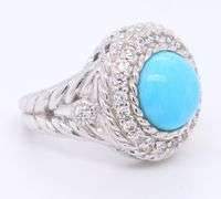 Judith Ripka Sterling Silver Dazzling Turquoise Ring