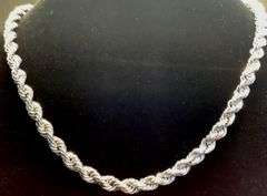 STYLISH AND ELEGANT 14K ICY WHITE GOLD ROPE CHAIN